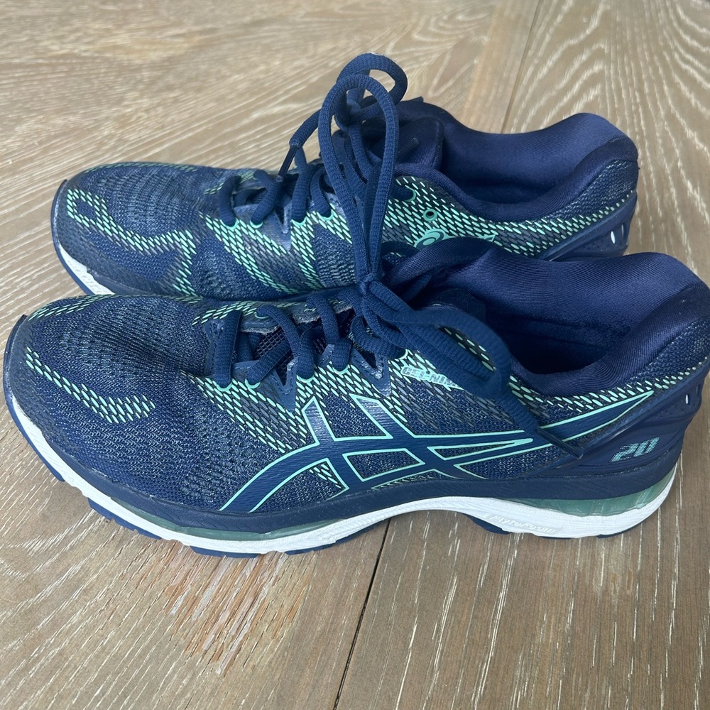 Asics Women's Running Shoes - Navy and Teal